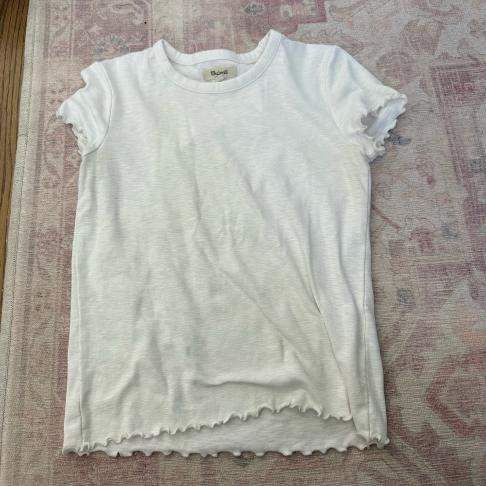Madewell tee with ruffle hem